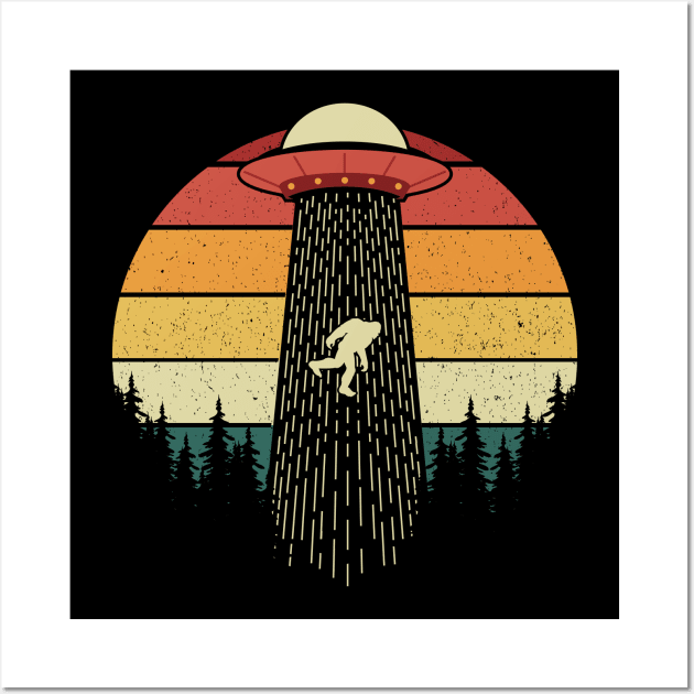 Bigfoot Ufo Abduction Wall Art by Tesszero